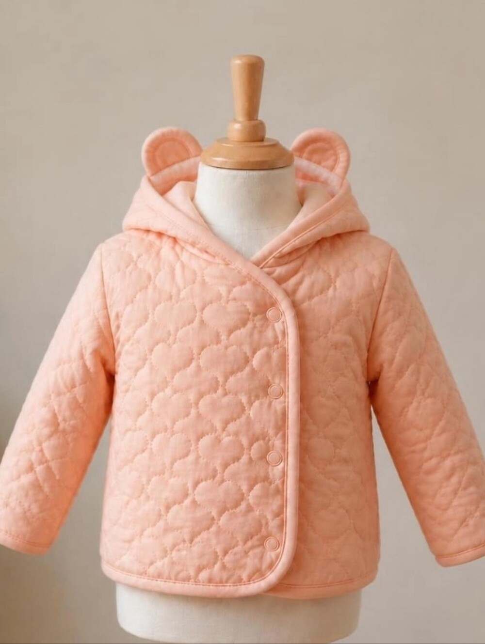 Baby Girl First Impressions Sz 6-9 mo Pink Warm Jacket Snap Buton hoodie bear